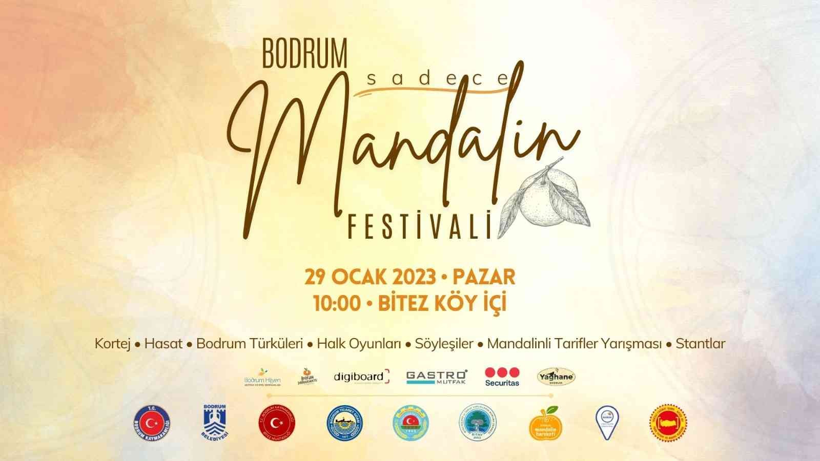 Bodrum’da, “Sadece Mandalin Festivali 2023” hafta sonu yapılacak